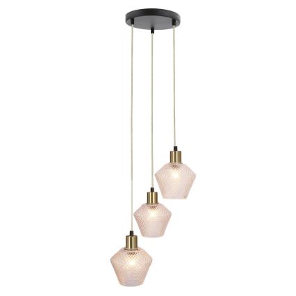 Ljuskrona med textilsladd GRENIKO 3xE14/40W/230V