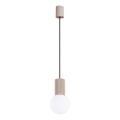 Ljuskrona med textilsladd HALO 1xG9/8W/230V diameter 12 cm beige