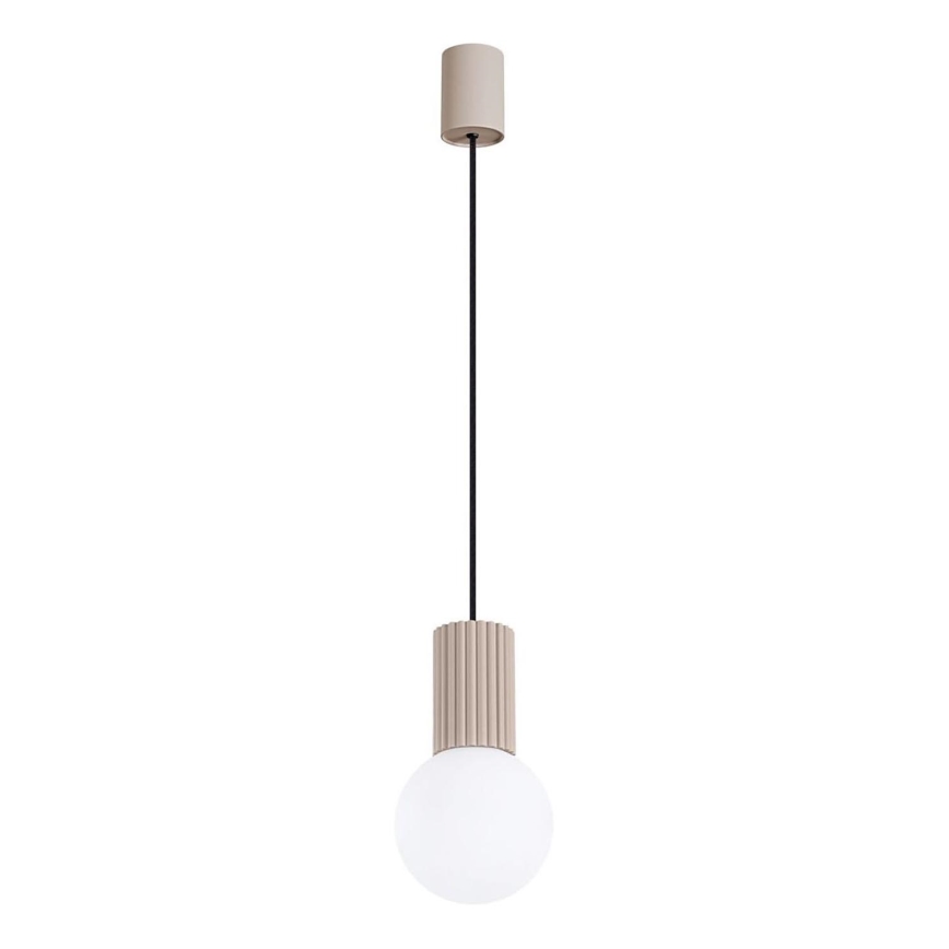 Ljuskrona med textilsladd HALO 1xG9/8W/230V diameter 12 cm beige