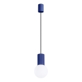 Ljuskrona med textilsladd HALO 1xG9/8W/230V diameter 12 cm blå