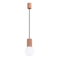 Ljuskrona med textilsladd HALO 1xG9/8W/230V diameter 12 cm brun