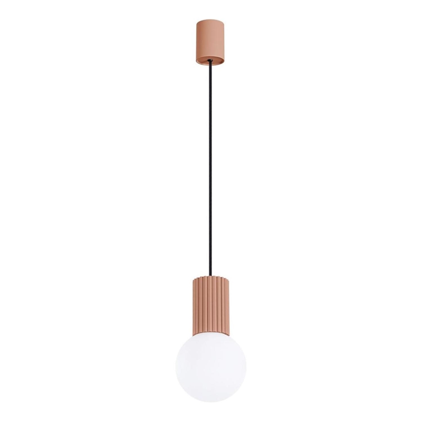 Ljuskrona med textilsladd HALO 1xG9/8W/230V diameter 12 cm brun