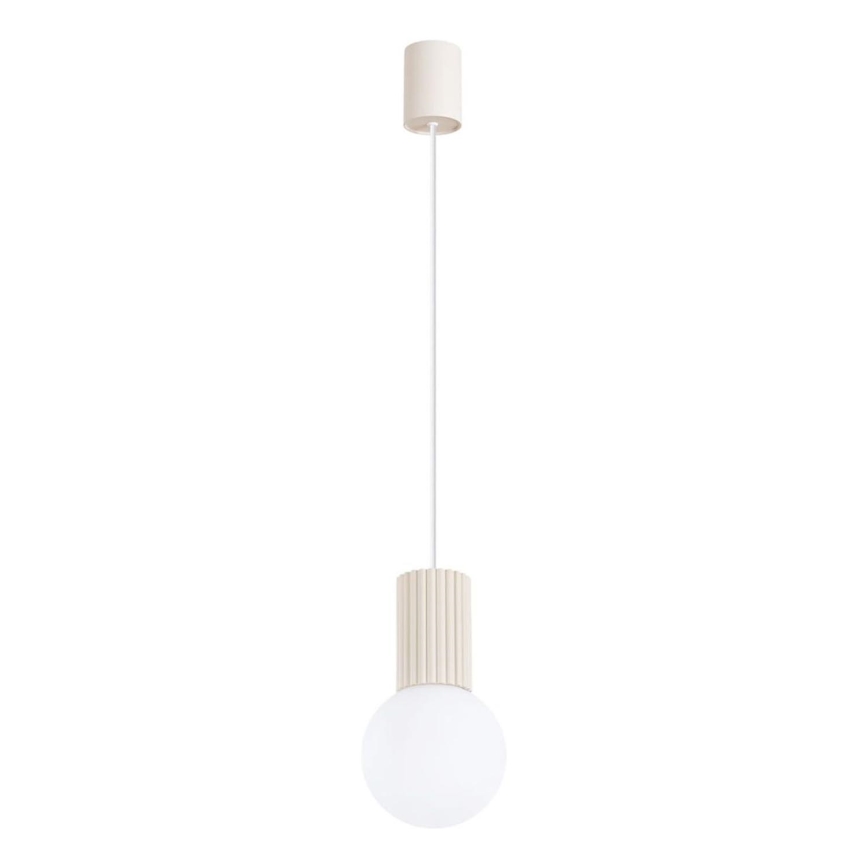 Ljuskrona med textilsladd HALO 1xG9/8W/230V diameter 12 cm grädde