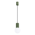 Ljuskrona med textilsladd HALO 1xG9/8W/230V diameter 12 cm grön