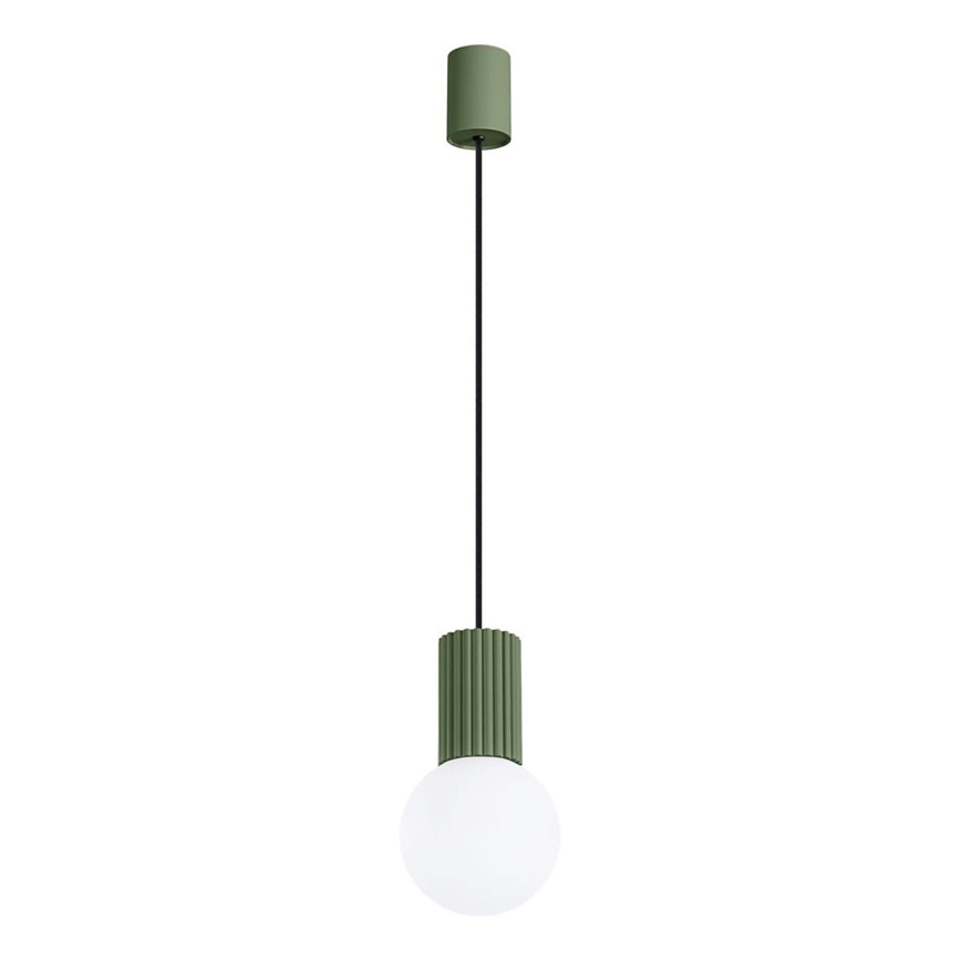 Ljuskrona med textilsladd HALO 1xG9/8W/230V diameter 12 cm grön