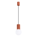 Ljuskrona med textilsladd HALO 1xG9/8W/230V diameter 12 cm orange
