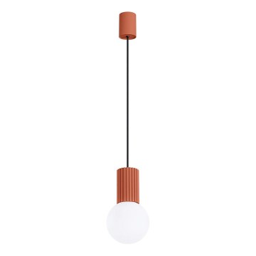 Ljuskrona med textilsladd HALO 1xG9/8W/230V diameter 12 cm orange