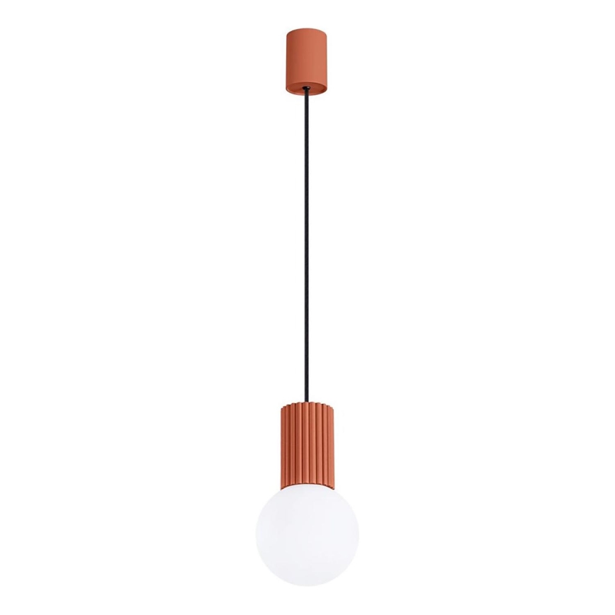 Ljuskrona med textilsladd HALO 1xG9/8W/230V diameter 12 cm orange