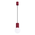 Ljuskrona med textilsladd HALO 1xG9/8W/230V diameter 12 cm röd