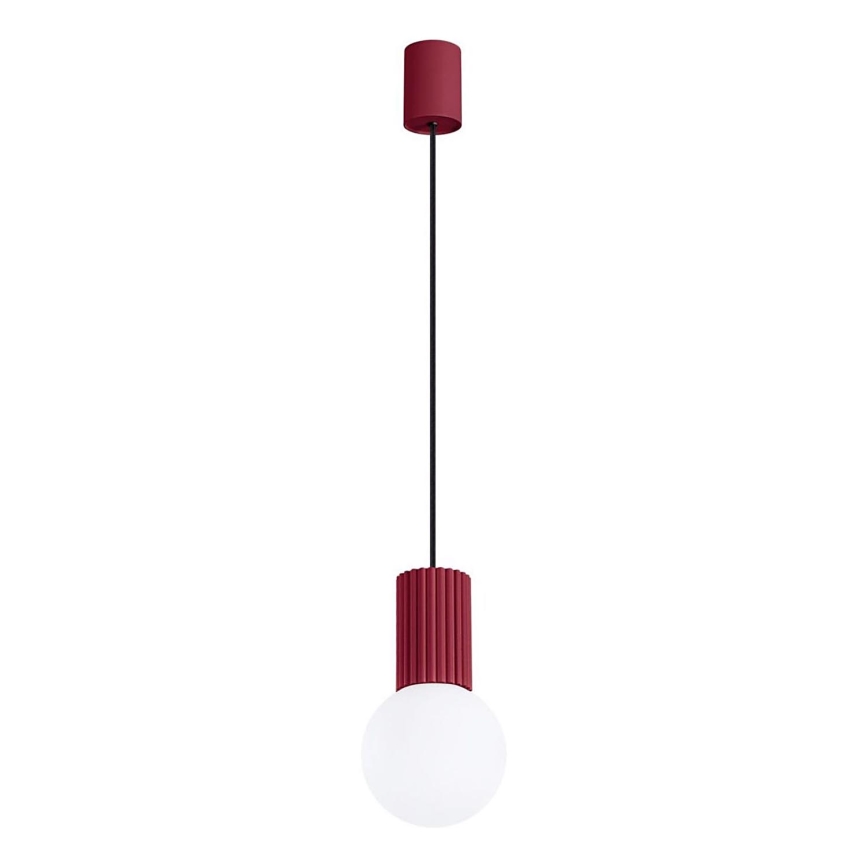 Ljuskrona med textilsladd HALO 1xG9/8W/230V diameter 12 cm röd