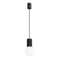 Ljuskrona med textilsladd HALO 1xG9/8W/230V diameter 12 cm svart