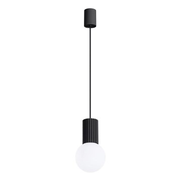 Ljuskrona med textilsladd HALO 1xG9/8W/230V diameter 12 cm svart