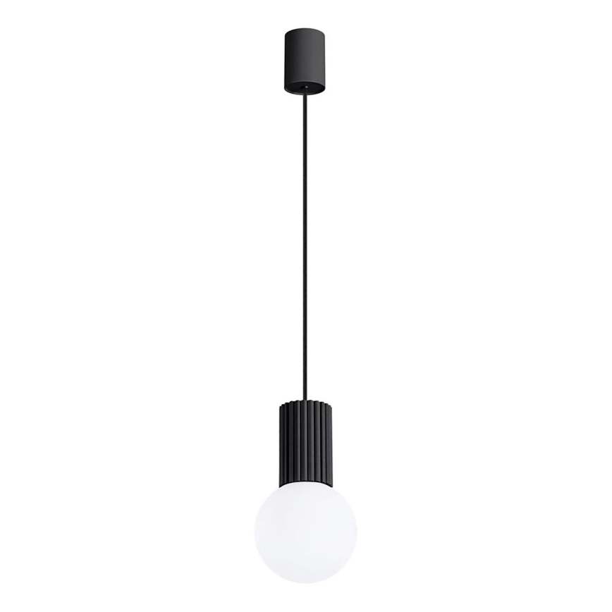 Ljuskrona med textilsladd HALO 1xG9/8W/230V diameter 12 cm svart