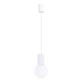 Ljuskrona med textilsladd HALO 1xG9/8W/230V diameter 12 cm vit