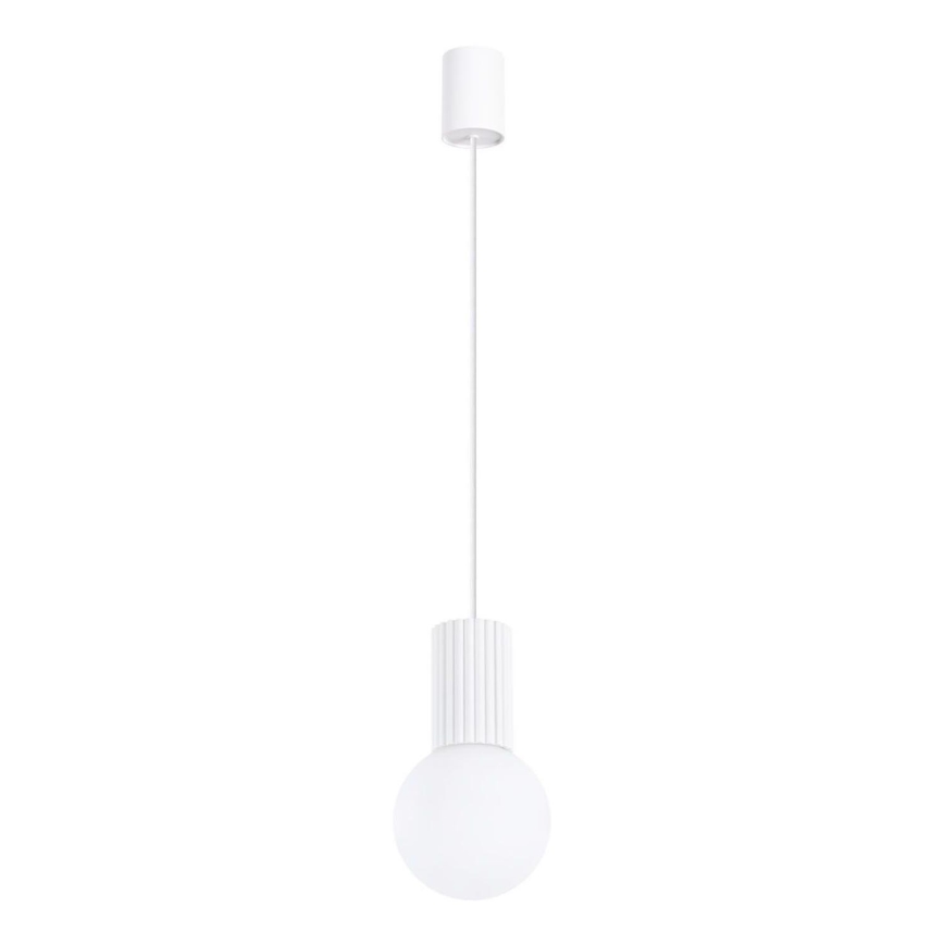 Ljuskrona med textilsladd HALO 1xG9/8W/230V diameter 12 cm vit