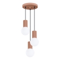 Ljuskrona med textilsladd HALO 3xG9/8W/230V diameter 25 cm brun