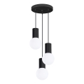 Ljuskrona med textilsladd HALO 3xG9/8W/230V diameter 25 cm svart
