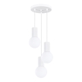 Ljuskrona med textilsladd HALO 3xG9/8W/230V diameter 25 cm vit