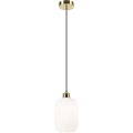 Ljuskrona med textilsladd HARMA 1xE27/15W/230V diameter 14 cm vit/guld
