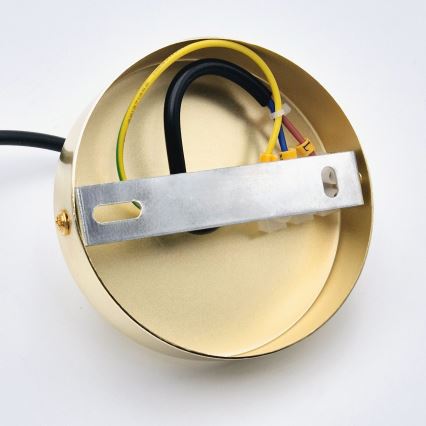 Ljuskrona med textilsladd HARMA 1xE27/15W/230V diameter 14 cm vit/guld