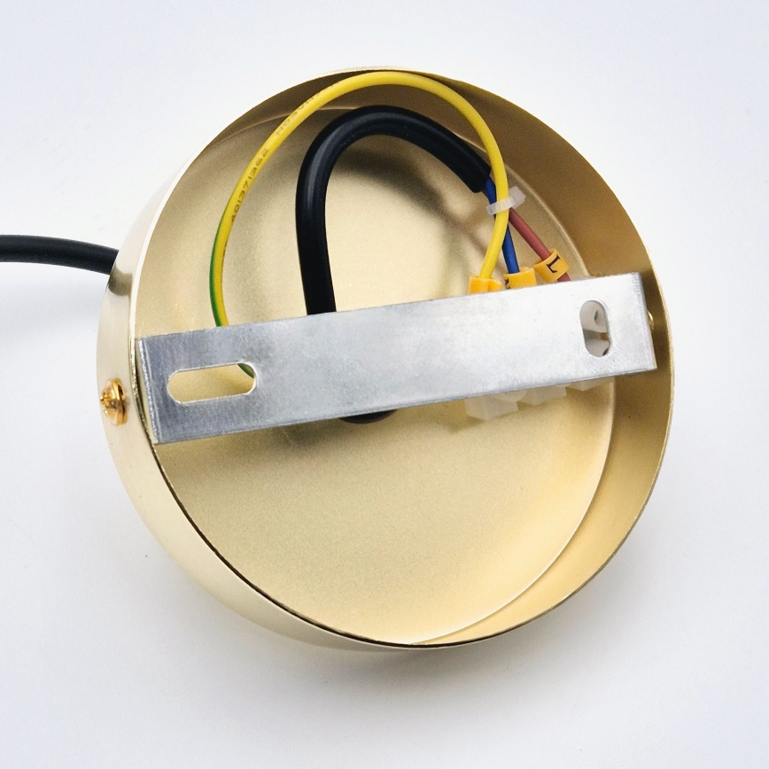 Ljuskrona med textilsladd HARMA 1xE27/15W/230V diameter 14 cm vit/guld