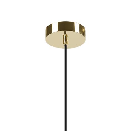 Ljuskrona med textilsladd HARMA 1xE27/15W/230V diameter 14 cm vit/guld