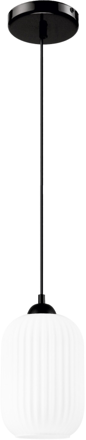 Ljuskrona med textilsladd HARMA 1xE27/15W/230V diameter 14 cm vit/svart