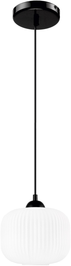 Ljuskrona med textilsladd HARMA 1xE27/15W/230V diameter 20 cm vit/svart