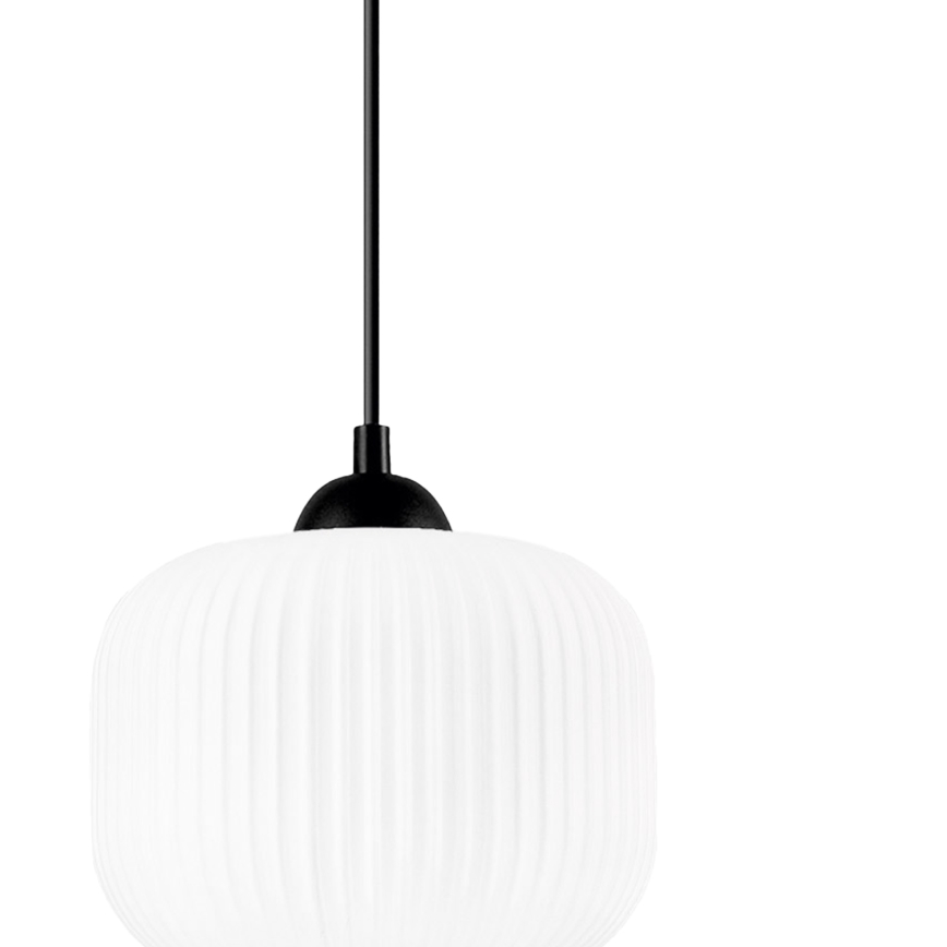 Ljuskrona med textilsladd HARMA 1xE27/15W/230V diameter 20 cm vit/svart