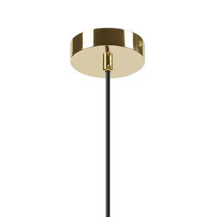 Ljuskrona med textilsladd HARMA 1xE27/15W/230V diameter 25 cm vit/guld