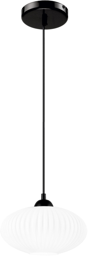 Ljuskrona med textilsladd HARMA 1xE27/15W/230V diameter 25 cm vit/svart