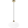 Ljuskrona med textilsladd HARMA 1xE27/15W/230V diameter 30 cm vit/guld