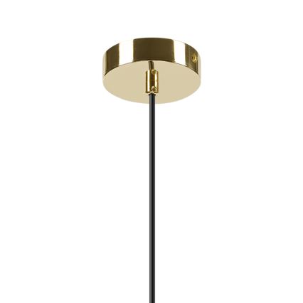 Ljuskrona med textilsladd HARMA 1xE27/15W/230V diameter 30 cm vit/guld