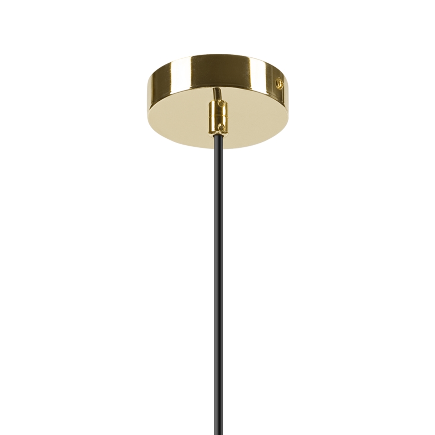 Ljuskrona med textilsladd HARMA 1xE27/15W/230V diameter 30 cm vit/guld