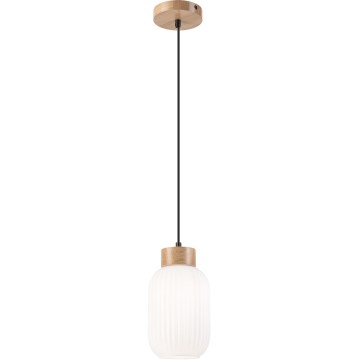 Ljuskrona med textilsladd HARMONY 1xE27/15W/230V diameter 14 cm vit/ek