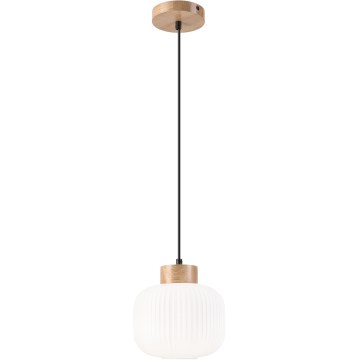 Ljuskrona med textilsladd HARMONY 1xE27/15W/230V diameter 20 cm vit/ek