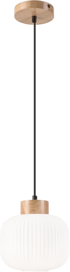 Ljuskrona med textilsladd HARMONY 1xE27/15W/230V diameter 20 cm vit/ek