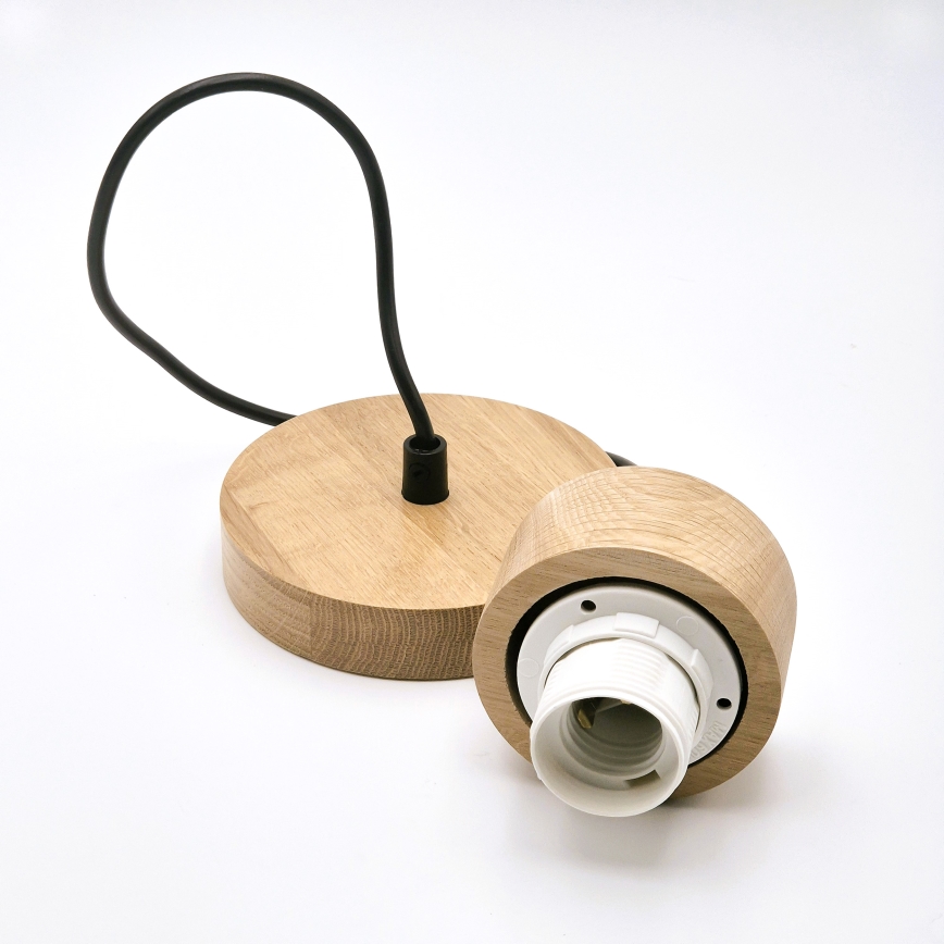 Ljuskrona med textilsladd HARMONY 1xE27/15W/230V diameter 20 cm vit/ek