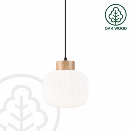 Ljuskrona med textilsladd HARMONY 1xE27/15W/230V diameter 20 cm vit/ek