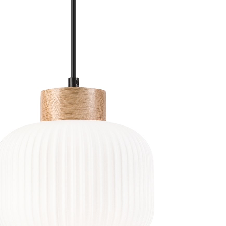 Ljuskrona med textilsladd HARMONY 1xE27/15W/230V diameter 20 cm vit/ek