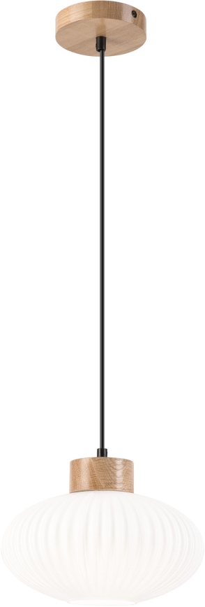 Ljuskrona med textilsladd HARMONY 1xE27/15W/230V diameter 25 cm vit/ek