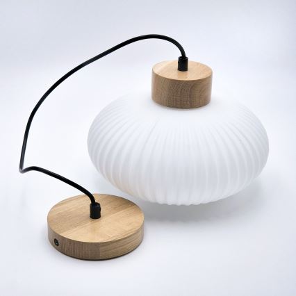 Ljuskrona med textilsladd HARMONY 1xE27/15W/230V diameter 25 cm vit/ek