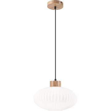 Ljuskrona med textilsladd HARMONY 1xE27/15W/230V diameter 30 cm vit/ek