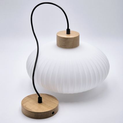 Ljuskrona med textilsladd HARMONY 1xE27/15W/230V diameter 30 cm vit/ek