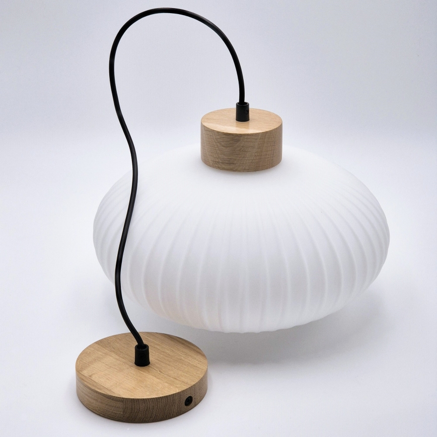Ljuskrona med textilsladd HARMONY 1xE27/15W/230V diameter 30 cm vit/ek