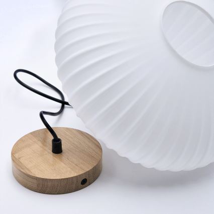 Ljuskrona med textilsladd HARMONY 1xE27/15W/230V diameter 30 cm vit/ek