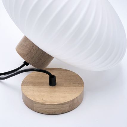 Ljuskrona med textilsladd HARMONY 1xE27/15W/230V diameter 30 cm vit/ek