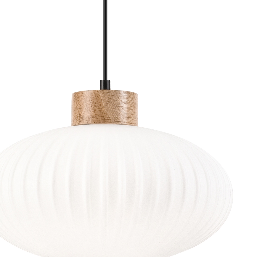 Ljuskrona med textilsladd HARMONY 1xE27/15W/230V diameter 30 cm vit/ek