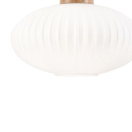 Ljuskrona med textilsladd HARMONY 1xE27/15W/230V diameter 30 cm vit/ek
