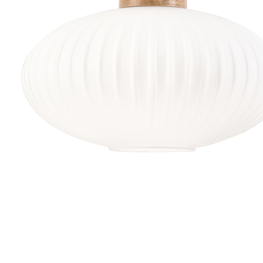 Ljuskrona med textilsladd HARMONY 1xE27/15W/230V diameter 30 cm vit/ek